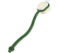 Cepillo de baño de dos caras con mango extendido de polipropileno para exfoliación corporal, champú y aplicaciones de limpieza de uñas (verde transparente)