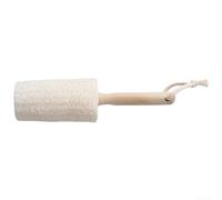 Cepillo de baño de lufa natural con mango de madera, exfoliante corporal para limpieza profunda, diseño ventilado de secado rápido con cuerda para colgar