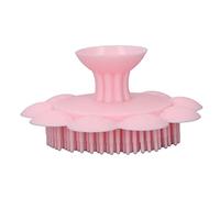 Cepillo de Baño de Silicona para Masaje de bebé, Cepillo de Baño Suave, Forma de Girasol, Limpieza del Cabello, Cepillo Exfoliante Suave, champú, Depurador de Masaje para el Cuero Cabelludo (Rosa)