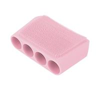 Cepillo de baño ergonómico multifuncional para mascotas, cepillo de limpieza de platos exfoliante de doble cara de silicona, eliminación de suciedad para hombres y mujeres, hogar Rosa