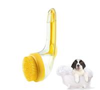 Cepillo de baño para mascotas 2025 con dispensador de jabón, cepillos de champú 2 en 1 para perros, limpieza de ducha de perros, champú de masaje, mango largo para ducha, limpieza diaria (amarillo)