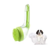 Cepillo de baño para mascotas con dispensador de jabón, cepillos de champú para perros 2 en 1, limpieza de ducha de perros, champú de masaje, mango largo para ducha, limpieza diaria (verde)