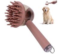 Cepillo de baño para mascotas, masaje de ducha 3 en 1 y peine para eliminar el pelo para perros y gatos, herramienta de aseo antiencrespamiento para la hora del baño, curry