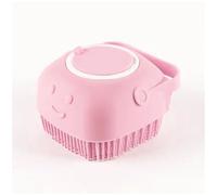 Cepillo de Baño para Mascotas - Masajeador con Depósito de Champú, Resistente y Fácil de Limpiar - Ideal para Pieles Sensibles y Todos los Tipos de Mascotas (rosa)
