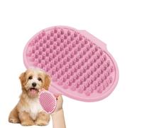 Cepillo de baño para perros, cepillo de masaje suave para perros, purificador suave para perros con mango de anillo, suministros de baño ergonómicos para mascotas pequeñas y grandes, Poi, rosa, Se