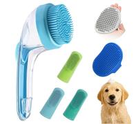 Cepillo de baño para perros, champú para perros, cerdas de silicona suaves y antideslizantes, masajeador de ducha para mascotas y cachorros para lavar, cepillarse los dientes, masajear y bienestar