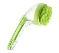 Cepillo de baño para perros con dispensador de jabón, cepillo de champú de mano para perros con orificio para colgar, herramienta de baño para mascotas en seco y húmedo antirayaduras para