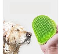 Cepillo de baño para perros, verde, 1 paquete, cepillo de champú de goma calmante para perros y gatos, agarre ajustable, peine de aseo de masaje para baño o cepillado en seco