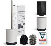 Cepillo de baño Premium, Mango de Acero Inoxidable, Cepillo de baño Resistente, Resistente a rayones, Cabezal de Cepillo reemplazable (Blanco)