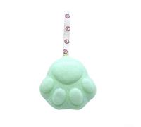 Cepillo de baño suave con patas de gato para bebé, esponja elástica con poros para una limpieza eficaz y creación de burbujas, diseño colgante para un secado rápido e higiene (verde)