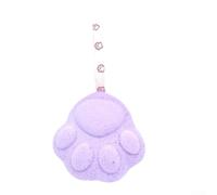 Cepillo de baño suave con patas de gato para bebé, esponja elástica con poros para una limpieza eficaz y creación de burbujas, diseño colgante para un secado rápido e higiene (morado)
