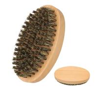 Cepillo de barba para viajar: cepillo de pelo facial , peluquero de bigote portátil, herramienta de aseo de liso | Soft Bristle Beard Styling Companion con mango ergonómico