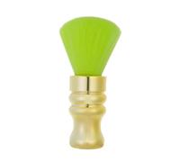 Cepillo de barba portátil for hombre con mango electrochapado verde fluorescente y cerdas suaves for quitar el pelo cortado. Herramienta de peluquería.(Lightgreen02)
