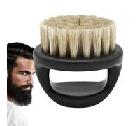 Cepillo de barba regular - cepillo de barba con cerdas de, cepillo de barba portátil | Pristle de duro 100% auténtico y madera de pera con asa, aplicación de aceite de peluquería