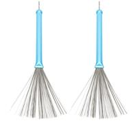 Cepillo de Batería de Jazz Retráctil 2 Piezas Azul | Acero Inoxidable y Aluminio, Efecto de Retorno Estable, para Principiantes y Bandas Juveniles