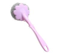 Cepillo de Bola de Alambre de Acero Mango Largo Potente Limpieza Cocina Lavavajillas Cepillo para Fregar ollas Sartenes y Utensilios Material PP 6 x 20 cm