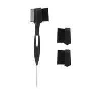 Cepillo de borde de pelo con peine de cola de doble cara, herramienta de peinado para mujeres y niñas, cepillos de borde para negro