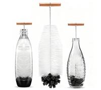 Cepillo de botella de 35 cm para botellas de cristal Sodastream, botellas de plástico duo, cepillo de limpieza de cerdas duras, esponja suave, sin arañazos, limpieza para biberones, botellas de agua