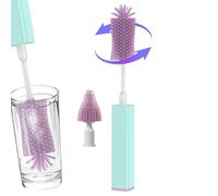 Cepillo de botella eléctrico,Cepillo de botella eléctrico | Accesorios para bebés de silicona Limpiador automático de biberones - Cepillo de botella de agua de viaje potente y rápido para vasos, buho
