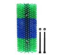 Cepillo de caballo, cepillo masajeador de pelo para ganado, cuenta con un cepillo de limpieza de dos agujeros hecho de nailon, cepillo rascador de ganado para caballo, mula, burro, oveja (verde)