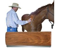 Cepillo de caballo - Kit de aseo para caballos | Herramientas de limpieza y aseo de caballos | Mango de madera de acero inoxidable cepillo de dientes de caballo | Peluquería ergonómica de madera para