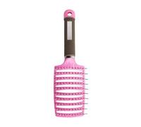 Cepillo de cabello ergonómico con ventilación curvada, cerdas de punta esférica y gancho magnético integrado para desenredado suave y masaje capilar efectivo