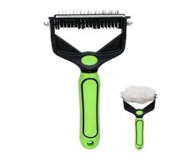 Cepillo de cambio de pelo para los perros, rastrillo de metal de doble cara, cepillo para perros de pelo largo, para el cuidado diario del pelo y cepillos, tiempo de baño, al aire libre, visita al