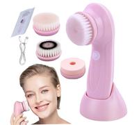 Cepillo de cara eléctrica de 1 conjunto, con 3 cabezales intercambiables, depurador de la cara eléctrica, 3 in1 exfoliando masaje USB recargable recargable, adecuado para todos los tipos de piel