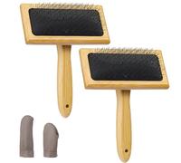 Cepillo de cardado de Lana, 2 Unidades de cardador de Lana de Fieltro de Madera, Peine de Fieltro de Aguja con Dedo, Cepillo más Pulido para hilar y Tejer, Peine de cardado para Manualidades con aguj