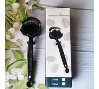 Cepillo de cerdas de nailon extraíble con cuchara para limpieza a máquina de espresso, se adapta a cabezales de cerveza de 51 mm y 58 mm, cabeza curvada que alcanza espacios reducidos de manera eficaz