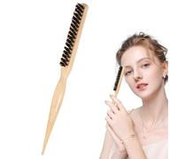 Cepillo de cerdas para el pelo, peine de cerdas de cerdo, cepillo para la espalda, peine de peluquería y peinado, cepillo antiestático profesional con mango de madera, peine de pelo de cerdas de