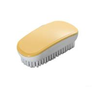 Cepillo de cerdas rígidas para limpieza profunda de lechada y azulejos, limpiador ergonómico de ducha de mano para paredes y suelos de baño, 13 x 6 cm (amarillo)