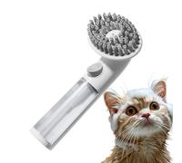 Cepillo de champú para perros, cepillo de baño para mascotas | Cat Bath Brush Hair Scurbber | Masaje y pérdida de peines de silicona, herramienta de limpieza relajante de mango largo para