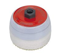 Cepillo de control alambre ondulado, diam. 125, rosca M14, acero latonado 0,5mm