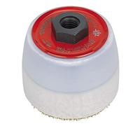 Cepillo de control alambre ondulado, diam. 80, rosca M14, acero latonado 0,5mm