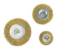 Cepillo de copa con disco de alambre, Cepillo de alambre paralelo con varilla Rueda acero en forma T 2-4 pulgadas 5/10/5 piezas No.B1415(5pcs 4inch)