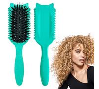 Cepillo de definición rizado, cepillo de pelo rizado para definir, cepillo de pelo rizado para cabello rizado, moldear y definir el cabello rizado de las mujeres (verde)
