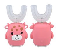 Cepillo de Dientes Automático Ultrasónico en Forma de U para Niños, Diseño de Modelado de Dibujos Animados de Limpieza Bucal de 360 ° (Rosa)(Older Children),kit de cepillo de dientes