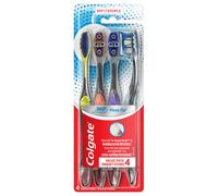 Cepillo de dientes Colgate 360 Advanced Floss Tip, suave, para adultos, paquete de 4