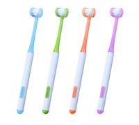 Cepillo de dientes de 3 lados CMHX para autismo, limpieza bucal 360, dise o en forma de U, 4 cerdas suaves para adultos, suave y delicado para un