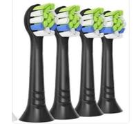 Cepillo de dientes de repuesto para Philips Sonicare, cabezales de repuesto para cepillo de dientes eléctrico, cabezales de cepillo de dientes eléctricos para limpieza dental, juego de 4, negro