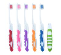 Cepillo De Dientes De Viaje De 6 Piezas, Juego De Cepillos De Dientes Plegable, Cepillo De Dientes A Prueba De Polvo, Herramienta De Limpieza De Dientes