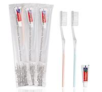 Cepillo De Dientes Desechable, 60 Cepillos De Pasta De Dientes Desechables, Empaquetados Individualmente Para El Equipo Del Baño Del Hotel, Lavado De Campamento De Viaje (60 Piezas)