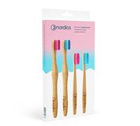 Cepillo de dientes ecológico de bambú, paquete familiar, 2 niños, 2 adultos