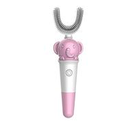 Cepillo de dientes eléctrico automático para niños, cepillo de dientes suave impermeable de dibujos animados, limpieza de 360 ° con cabezal de cepillo en forma de U para niños de 3 a 12 años