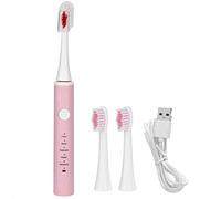 Cepillo de Dientes Eléctrico, Cepillo de Dientes Recargable, Potente Limpieza Sónica, Carga Usb Cepillo de Dientes Eléctrico A Prueba de Agua, 5 Modos Inteligentes, Vibración Ultrasónica(Rosa)