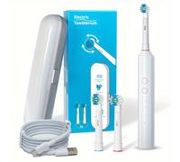 Cepillo de dientes eléctrico giratorio para adultos Orinatola, IPX7, 2 cabezales de cepillo, una de viaje, 3 y de temporizador inteligente, cepillo de dientes eléctrico de cuidado, carga rápida USB