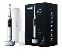 Oral-B Cepillo de dientes eléctrico iO Series 10, 7 modos de limpieza, cuidado dental, iOSense, pantalla a color y estuche de viaje de carga, diseñado por Braun, Stardust White