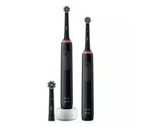 Cepillo de dientes eléctrico Oral-B PRO 3 Negro Recargable, 3 modos, 3 cabezales, Control de Presión, Temporizador, Tecnología 3D