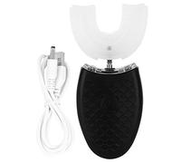 Cepillo de Dientes Eléctrico para Adultos, Cepillos de Dientes Sónicos en Forma de U, Cepillo de Dientes Blanqueador Automático Inteligente con 4 Engranajes Y LED, Resistente Al Agua IPX7(negro)